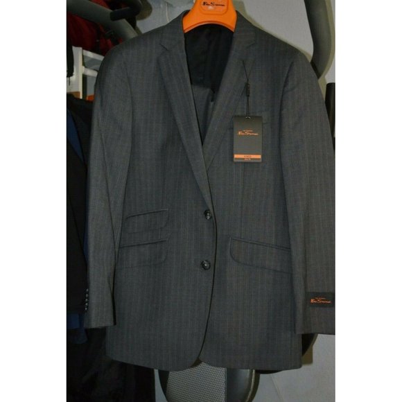 Ben Sherman slim skinny 2-piece suit BNWT grey
